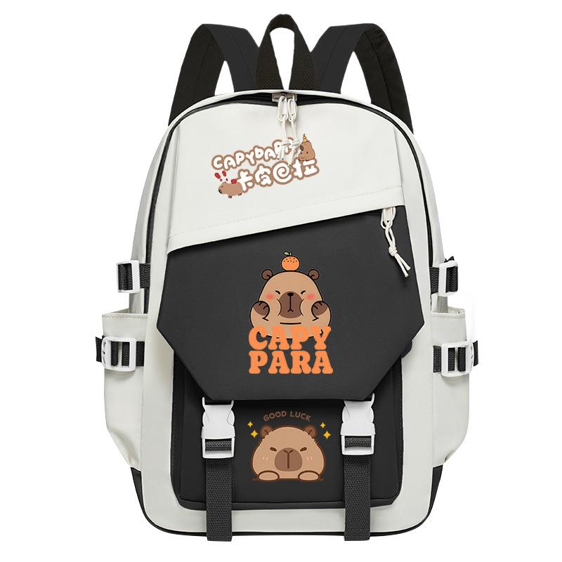 New Kapibara cute emoji print college light style primary and secondary school students spine bag