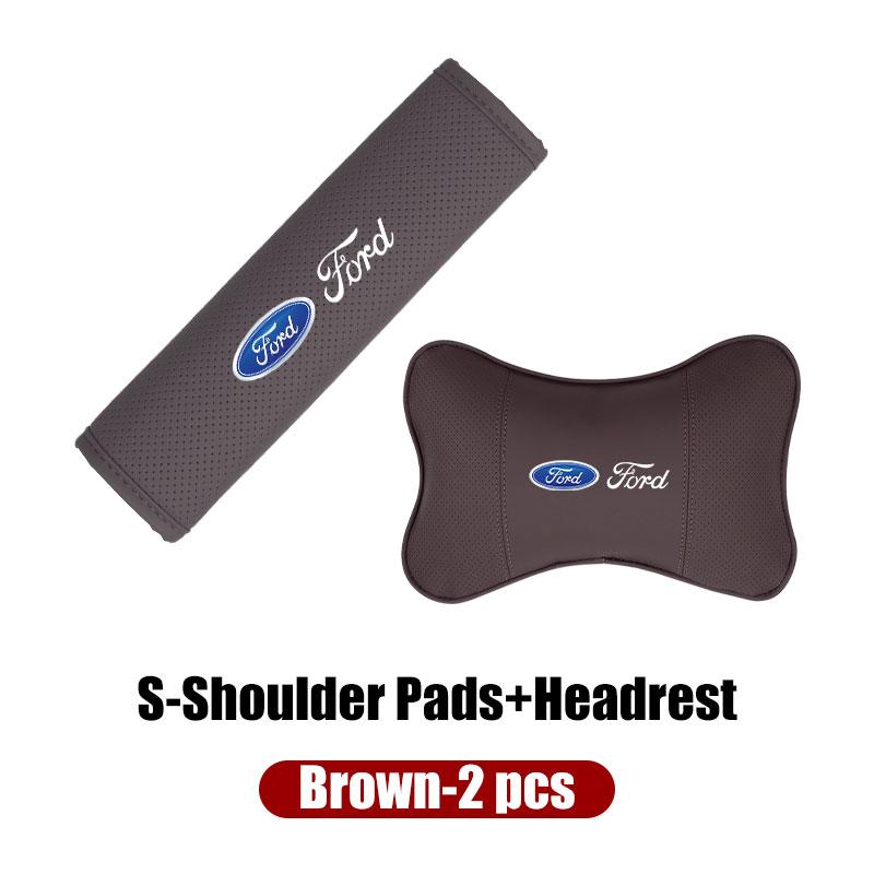 For Ford 1Set Car Seat Headrest Pillow With Seat Belt Shoulder Pad Cover Escort KA Flex Everest KA Expedition Falcon Fusion