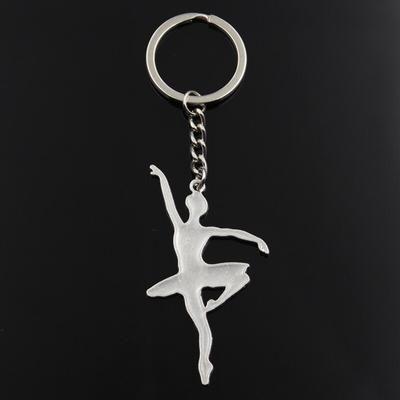 Mode Schlüsselbund 67x35mm Tänzerin Ballett Mädchen Silber Farbe Anhänger DIY Männer Schmuck Auto Schlüsselanhänger Ring Halter Souvenir als Geschenk