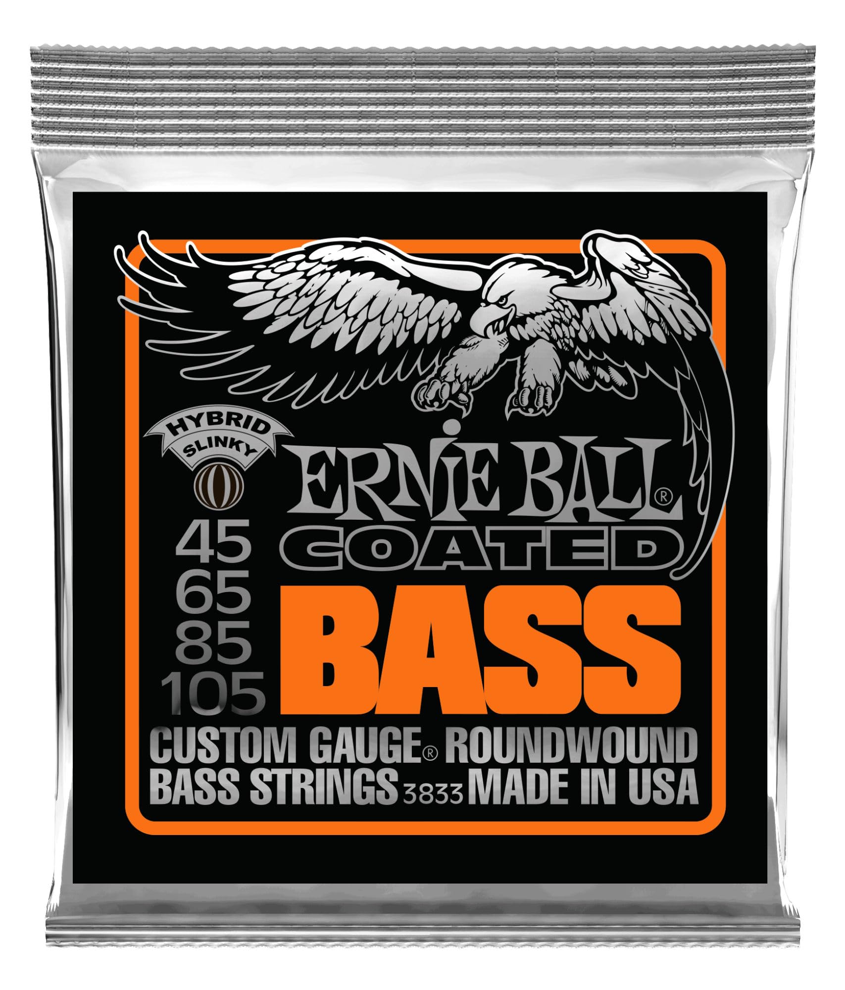 

ERNIE BALL 3833 басовые струны COATED HYBRID SLINKY BASS Гибридная бас-гитара с покрытием Slinky [оригинальный продукт] (45-105)