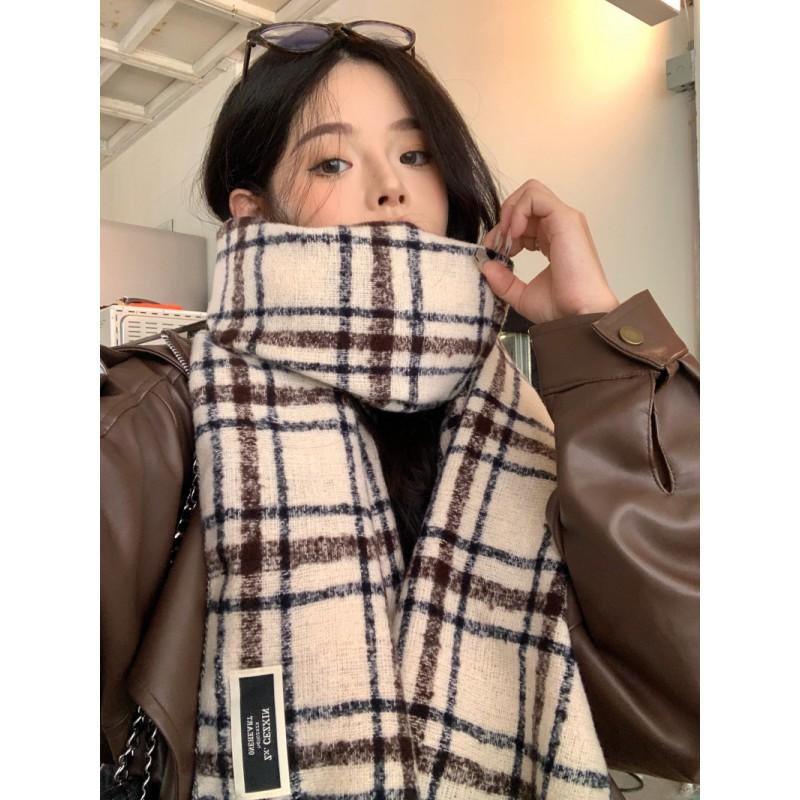 Unisex Extra Long Winter Scarf Couples Warm Knitted Shawl With Tassels Plaid Students Gift