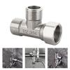 Stainless Steel T Adapter G1/ 2" T-Valve Diverter Valve Three Way Device Hole For Bath Bidet Sprayer Shower