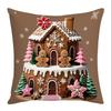 Short Plush Christmas Day Pillowcase Gingerbread Man Throw Pillow Cover  Sofa Decoration