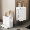 Estante Montado en Pared Estante de Almacenamiento para Especias Accesorios de Cocina Estante Soporte para Cuchillos de Cocina Colgador Estante Organizador de Estantes