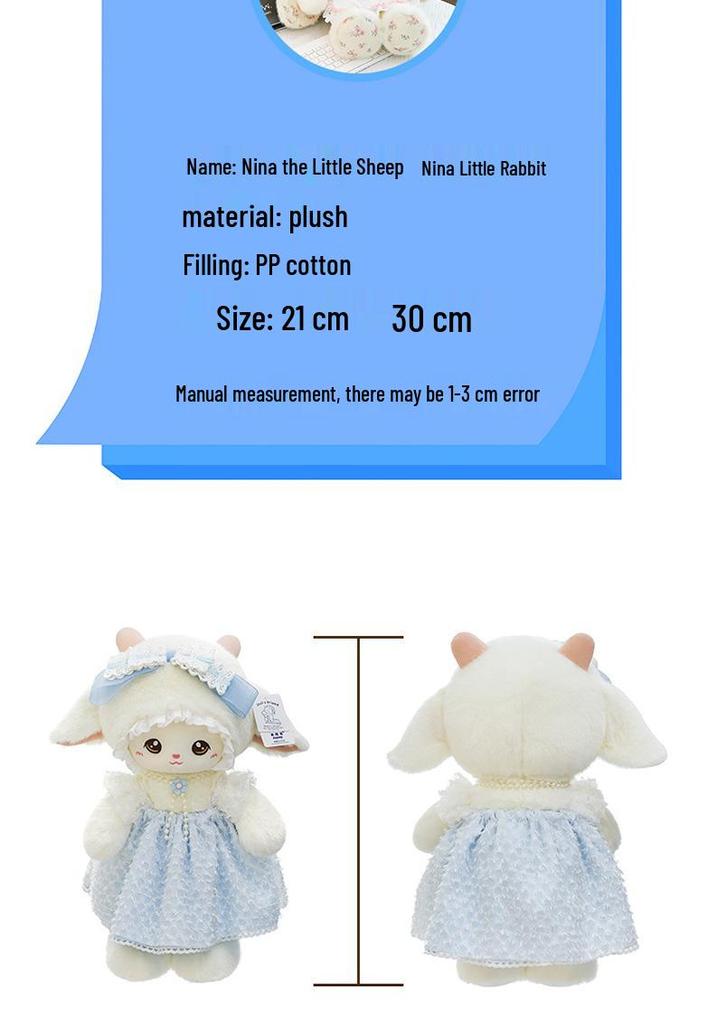 Cute Nina Little Sheep Plush Toy - Heart Princess Rabbit Birthday Gift