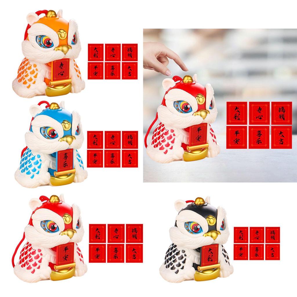 Aufweckender Löwenstatuen-Schmuck Chinesisches Neujahrs-Dekoration Mehrzweck mit Aufkleber