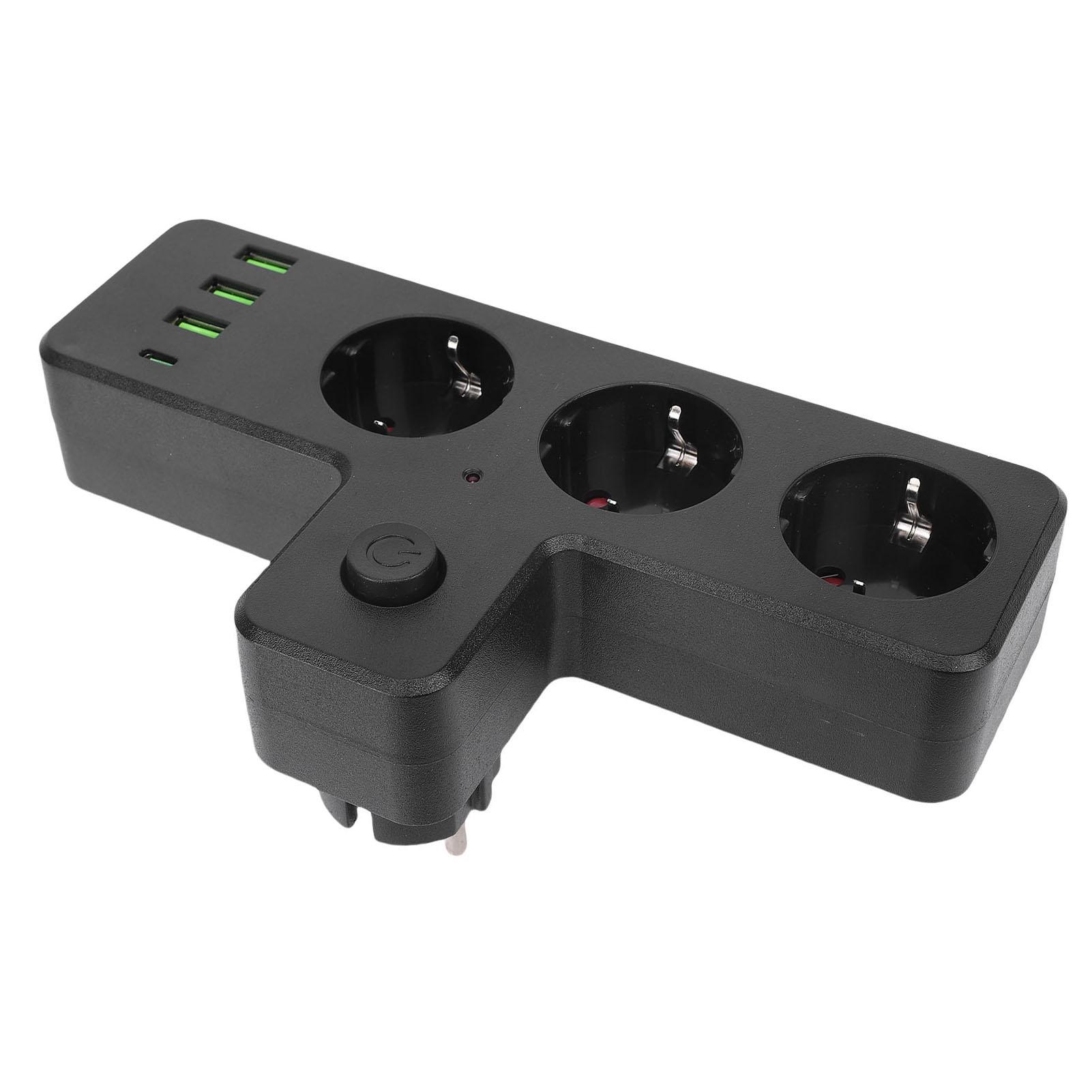 

Outlet Extender 3 AC Outlets 3 USB Ports 1 Type C Port Multi Functional Power Strip with for Home