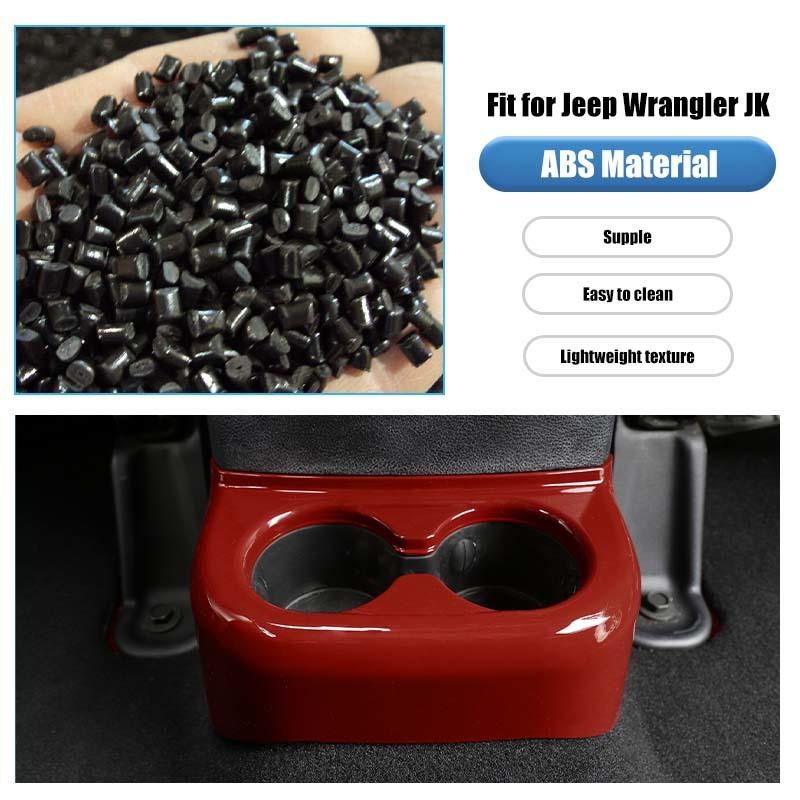 ABS Rear Cup Holder Decoration Protective Cover Sticker Fit For Jeep Wrangler JK 2011-2017 Interior Accessories