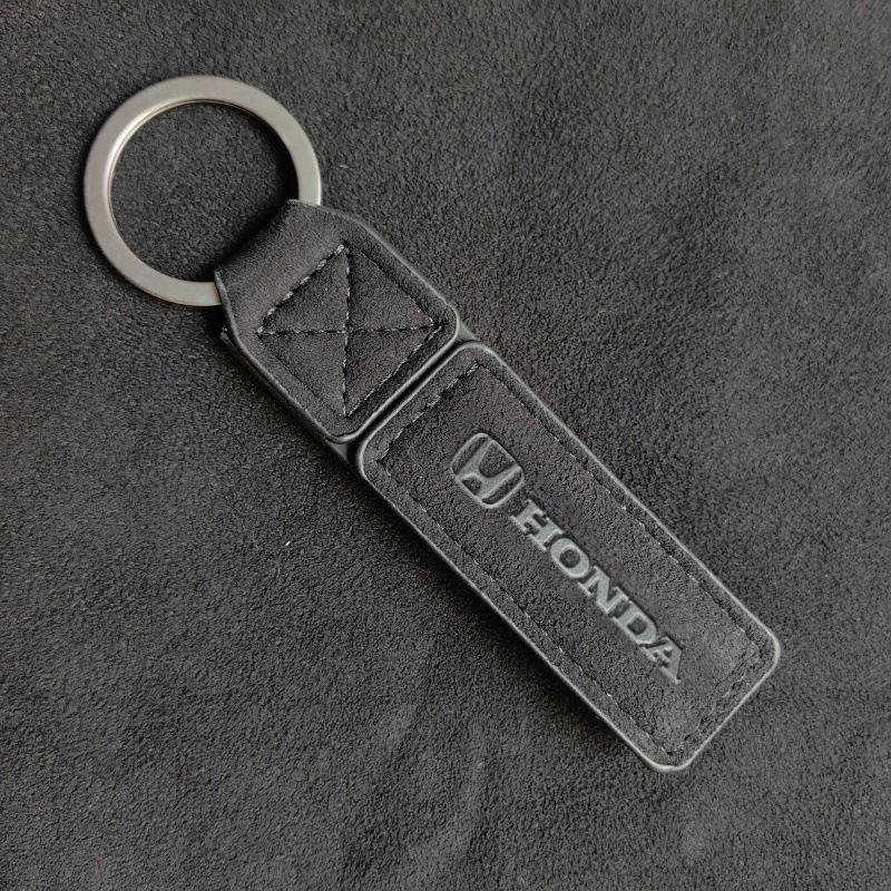 Honda Tumbled Leather Universal Car Keychain Keyring For Honda CRV Civic FIT Accord Prelude 5th City CRX Jazz H-RV Pilot Odyssey XD9