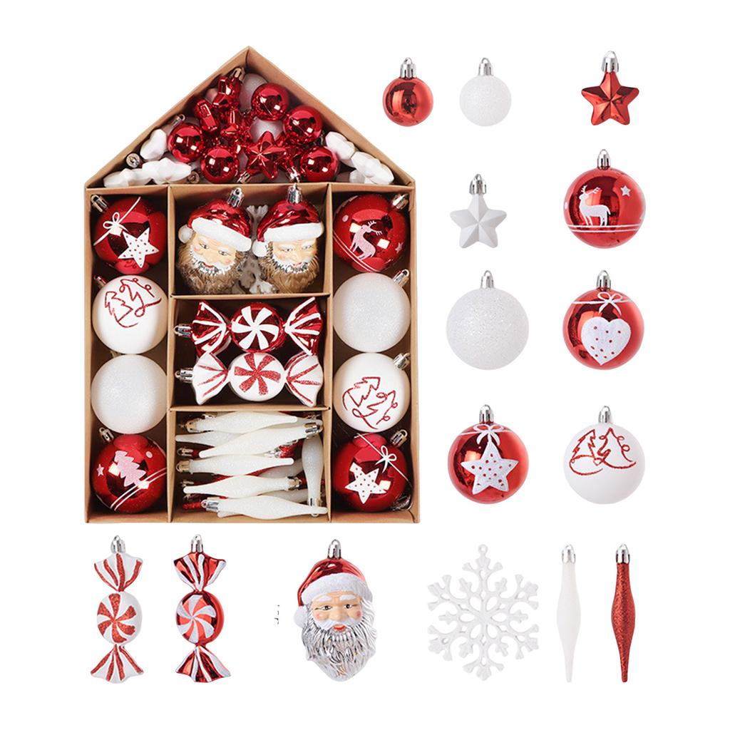 70% Painted Christmas Decorative Christmas-shaped Christmas Tree Ornaments, Electroplated Christmas Ball Set