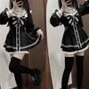 Long Sleeve Dress with and Lolita Sailor and Switching Stylish for and Winter [SDSXZWG] Women's Shorts, Lace, Ribbon, Ruffles, Girly, Feminine, Style,