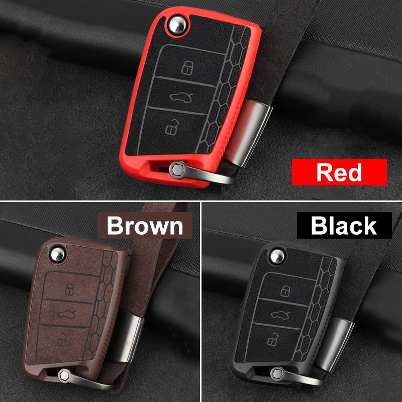 AEXYVP1 For Volkswagen VW Golf 7 Mk7 Tiguan MK2 Polo Seat Ibiza 6J Leon 5F FR MK3 Skoda Kodiaq Octavia 3 A7 Car Key Case Cover