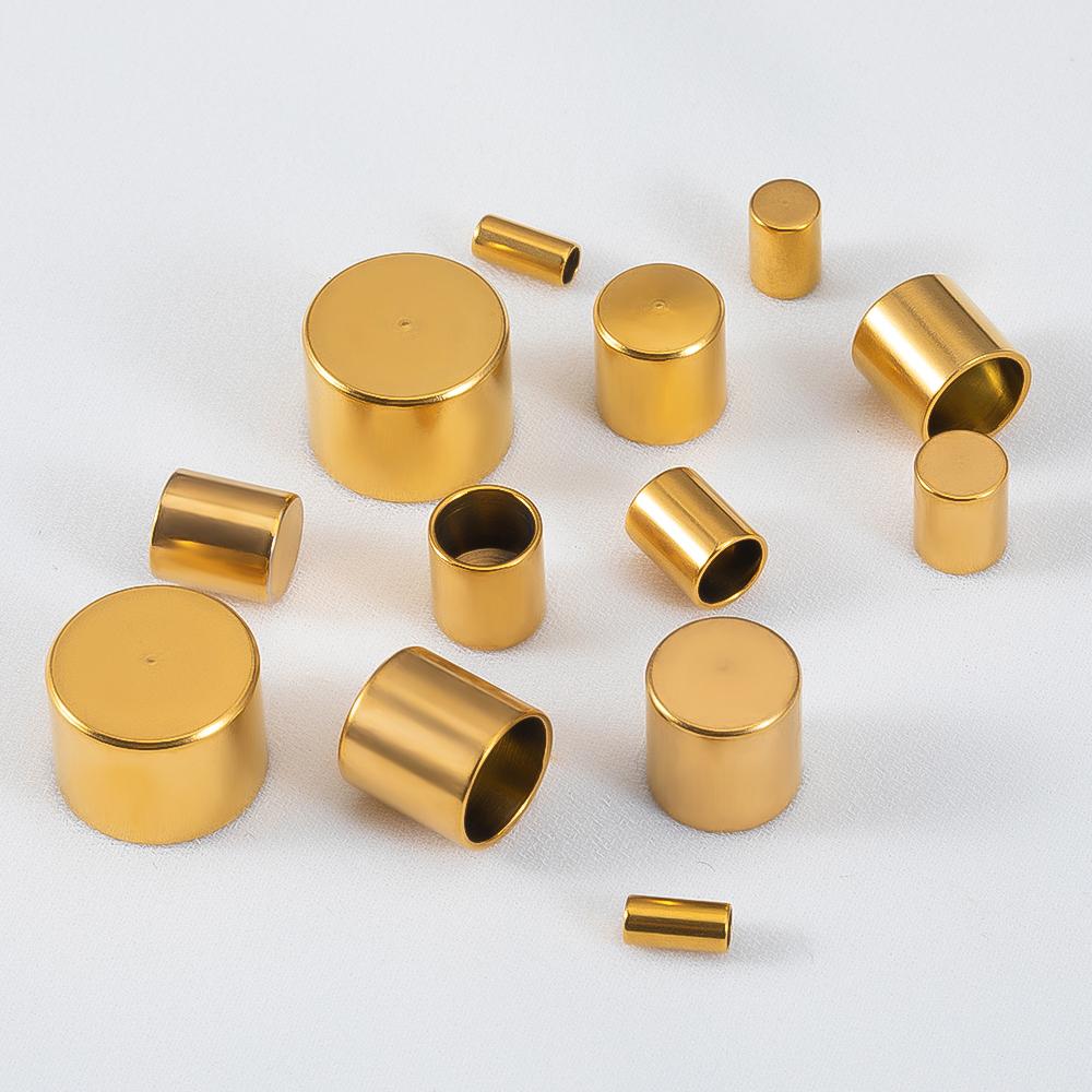 20pcs Stainless Steel Flat End Caps Leather Bracelet Fastener Crimp Clasps Asseccories for Jewelry Making DIY Findings Wholesale