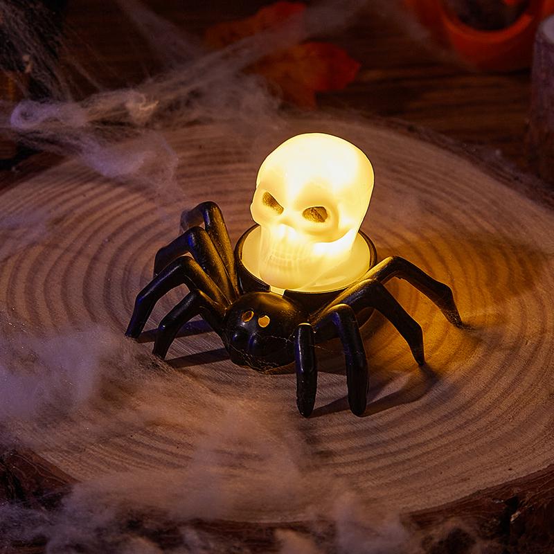 LED Halloween Pumpkin and Spider Candle Lights for Kids - Festive Atmosphere & Decoration Gift