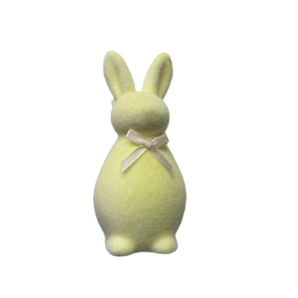 Easter Bunny Moss Ornament: Long Fur Standing Rabbit Decoration
