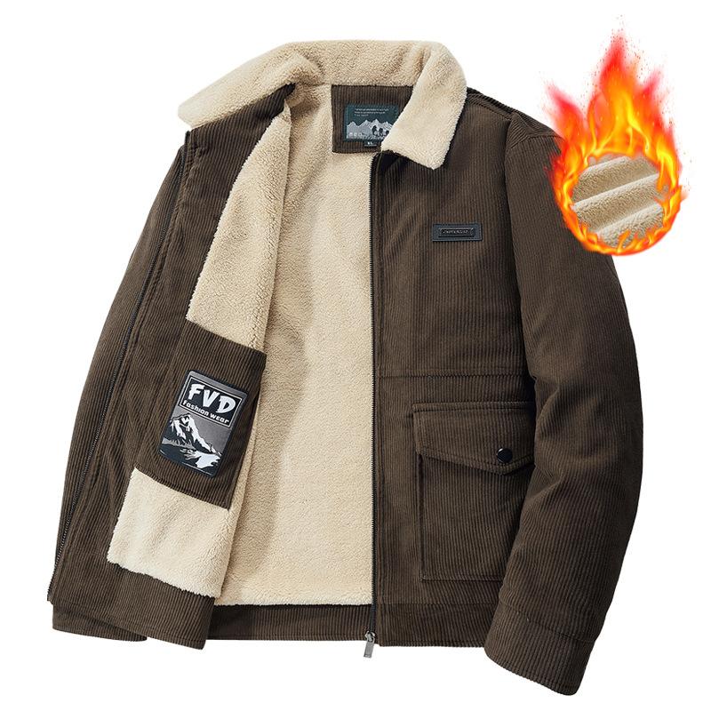 

Вельветовая куртка для мужчин, повседневный свободный топ оверсайз с воротником-лацканом XXXXXL