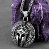 Viking Spartan Warrior Mask Necklace Stainless Steel Men Hip Hop Punk Amulet Pendant Necklace Vintage Warrior Jewelry