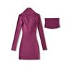 Elegant Women's Black V-Neck Long-Sleeved Slim-Fit Dress, Waist-Cinching and Hip-Hugging, Perfect for Autumn and Winter.