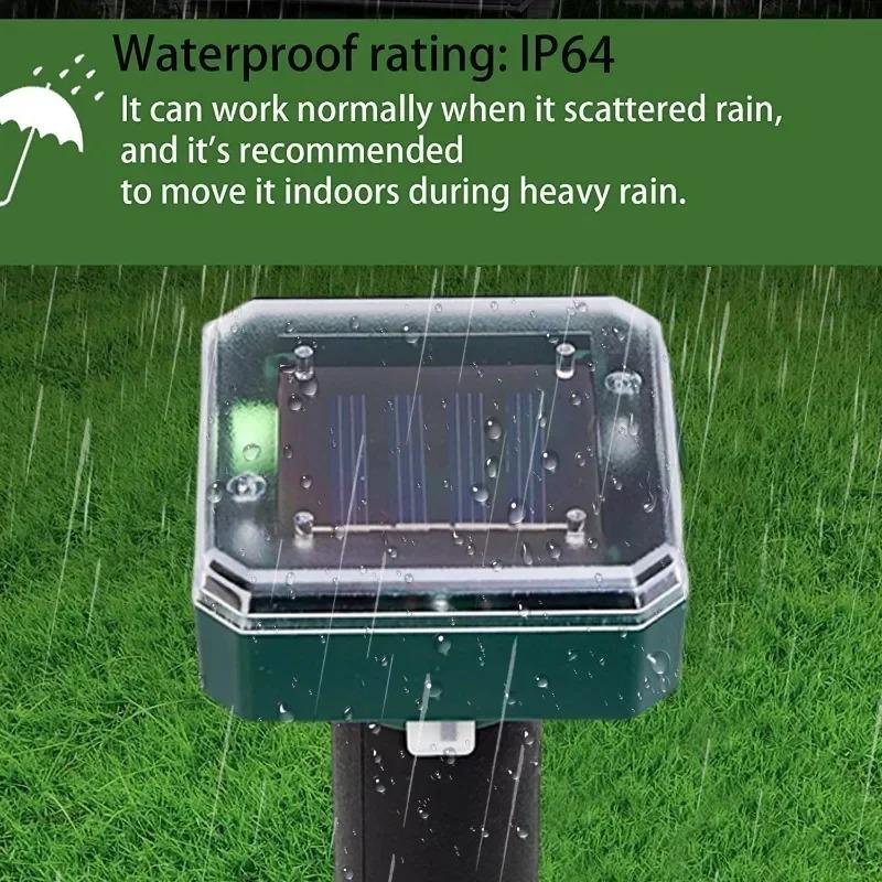 Solcelledrevet ultralyd, sonisk føflekk, skadedyr, gnageravstøtende, hage, utendørs lampe, bakgård, jordbruksland, mus,