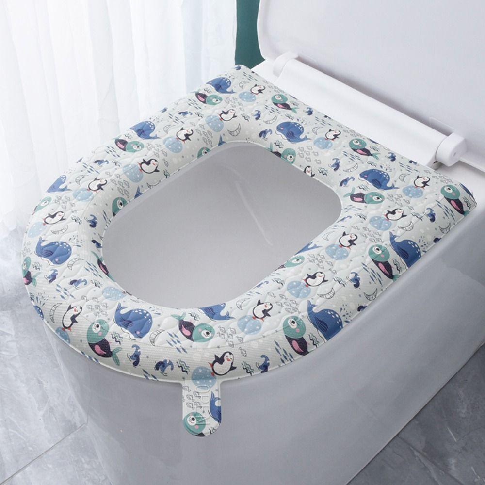 

With Handle Toilet Seat Cushion EVA Toilet Pad Reusable Silicone Toilet Seat Cover Lavatory