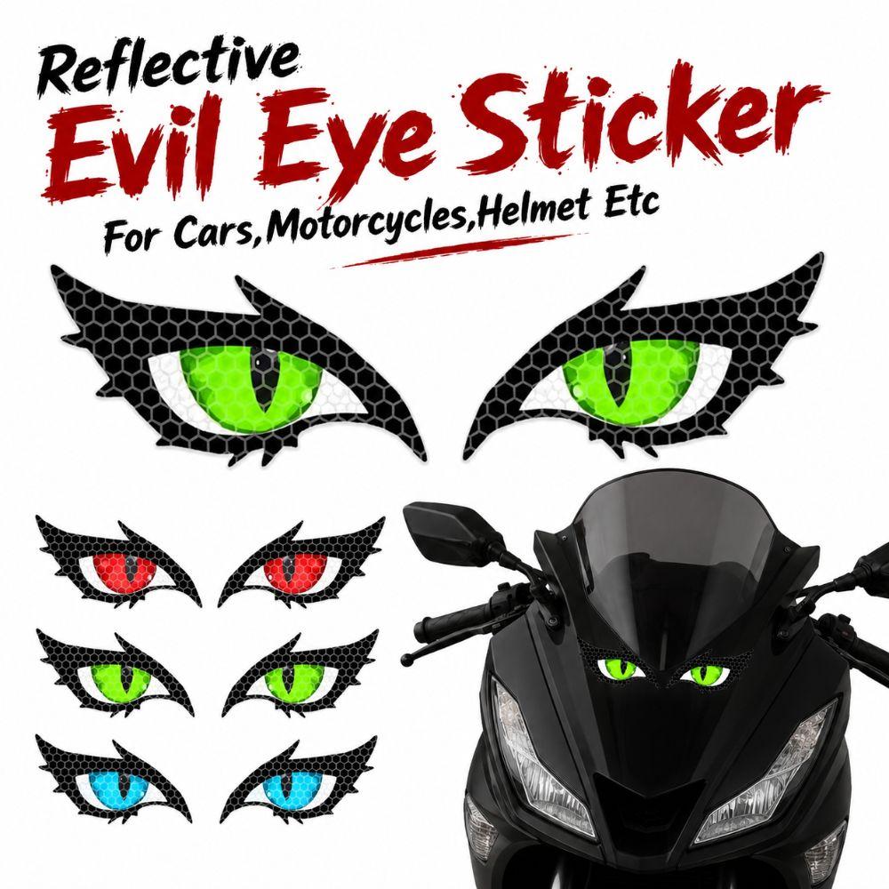 Universal Reflective Evil Eye Sticker Double Pupils Cool Car Stickers Multipurpose