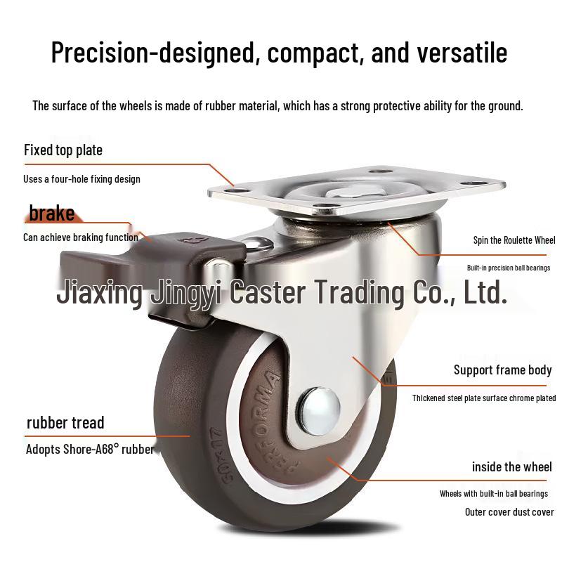 Kółka meblowe z TPE: Rozmiary 1, 1,25, 1,5, 2 cale
