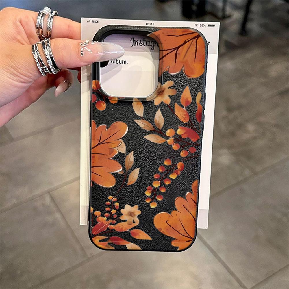 

Autumn Oak Leaf Berry Pattern Design Protective Cover for iPhone 17 16 15 14 13 12 11 16E Series Pro Max Plus iphone 17 Pro