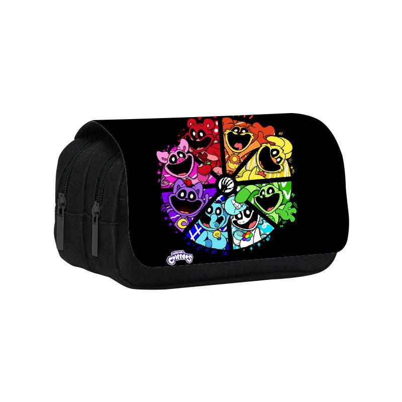 Smiling Critters Kids Pencil Bag With Durable Nylon For School And Travel