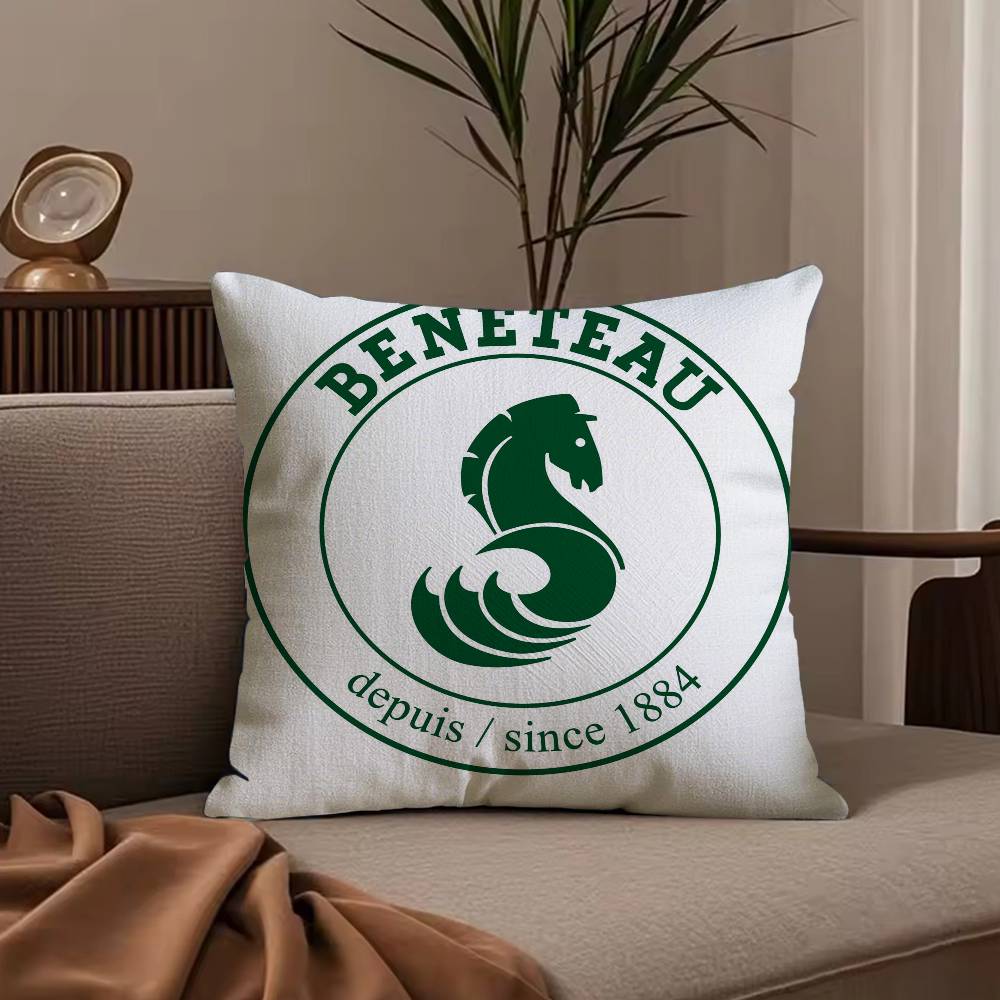 Cartoon B-BeneteauS Y-Yachts Pillow Case Anti-dustmite Pillowcase Invisible zipper silky short plush Sofa cushion cover