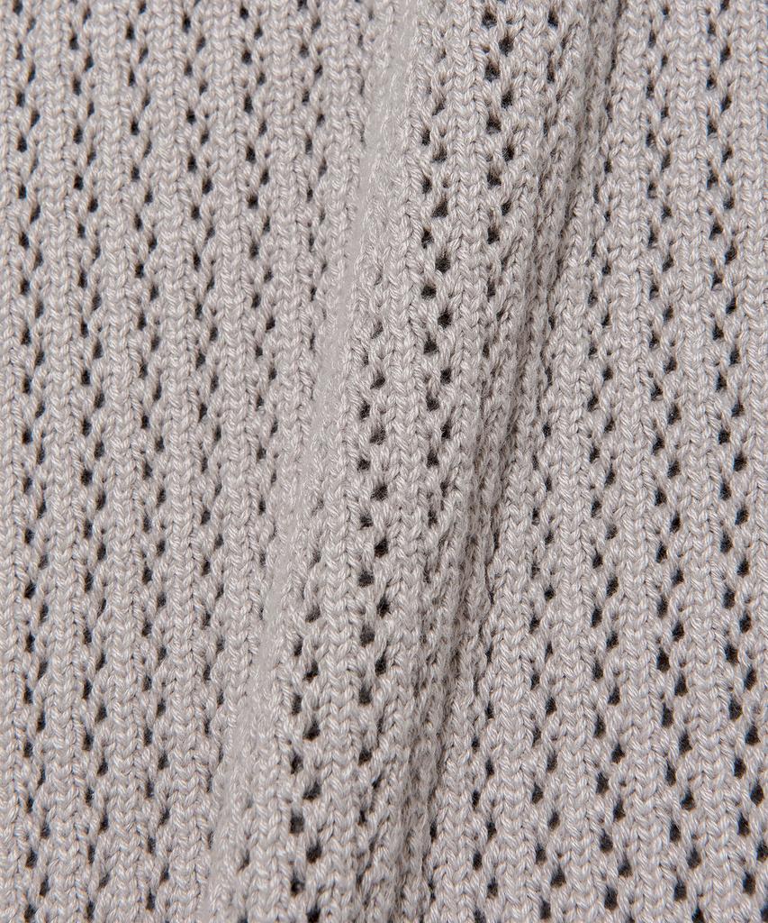 Lee V-Neck Scalloped Knit Vest Light Gray