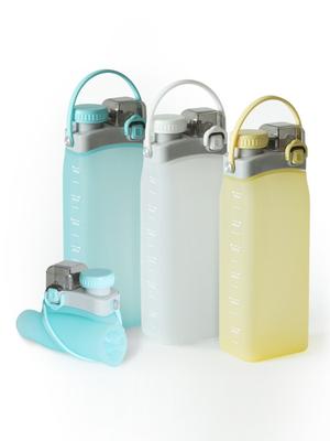Reborn. J Mudita Platinum Silicone Water Bottle Foldable Roll-Up Tumbler 600ml / Portable Straw Tumbler