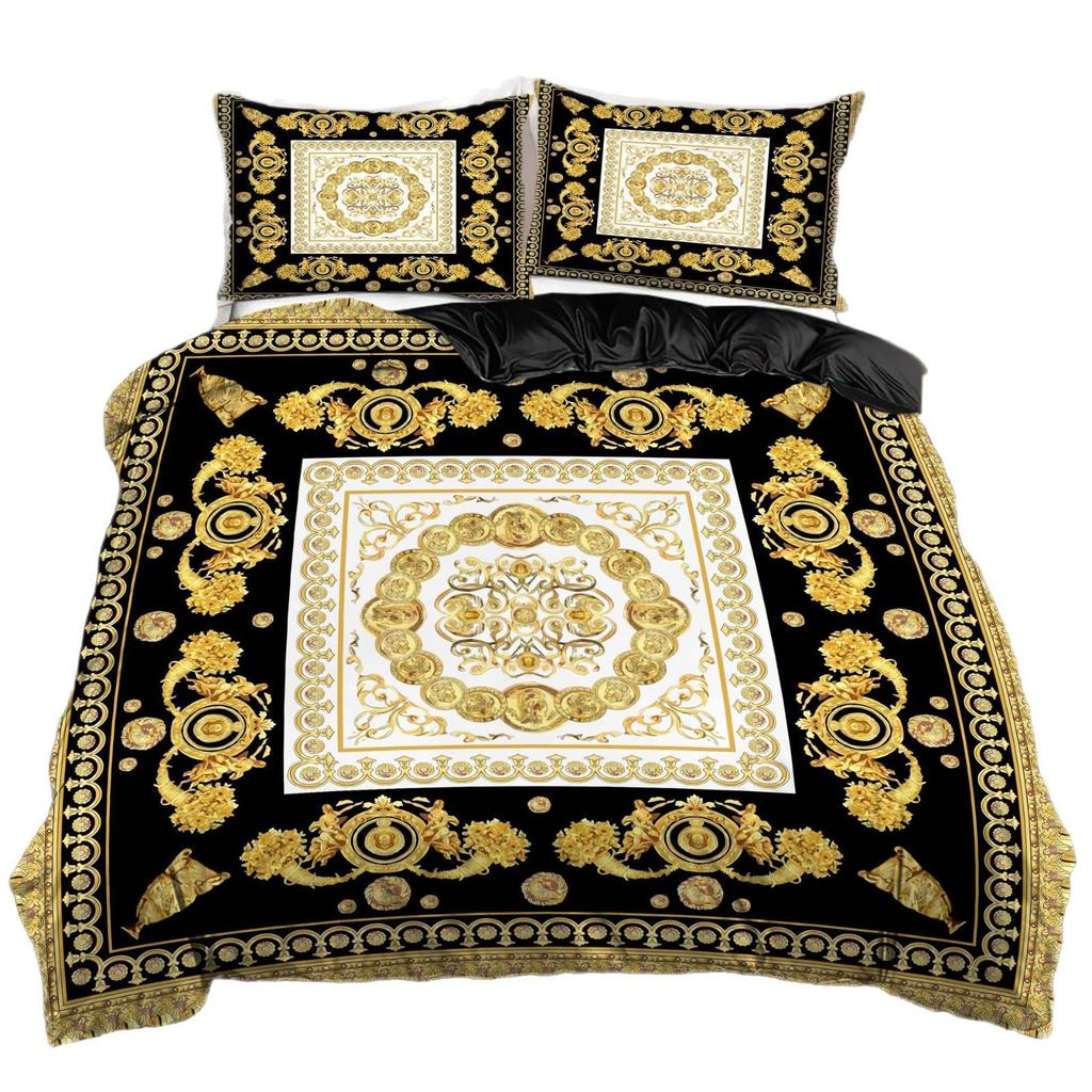 Geometrisches Muster 3D Digitaldruck Dreiteiliges Set zum Kartieren Kundenspezifische Bettwäsche Bettdeckenbezug