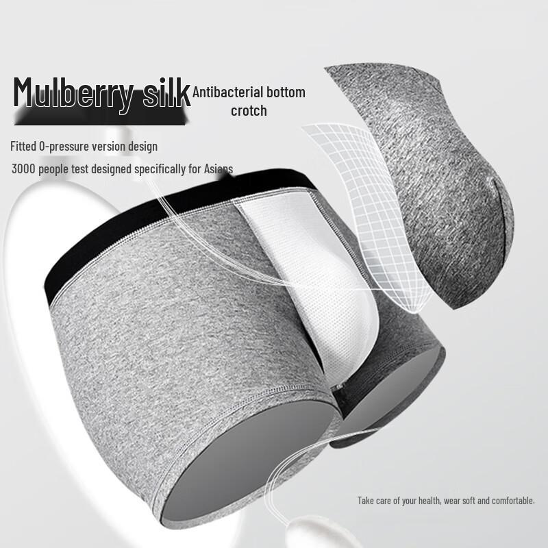 Langsha Men's Cotton Boxer Briefs (4-Pack)