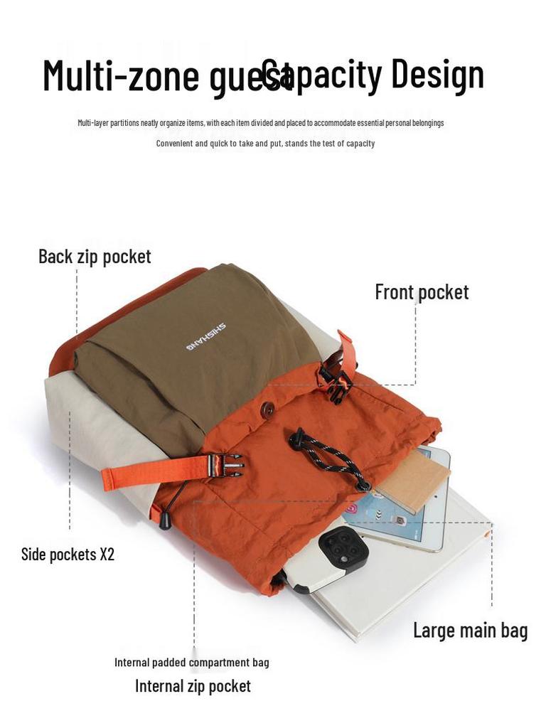 Ultraleichter grenzüberschreitender japanischer & koreanischer Stil Wasserdichter Damen-Reiserucksack - Große Kapazität für Outdoor & Camping