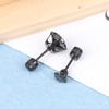 3-8Mm 1Pair Cubic Zirconia Titanium Stainless Black Diamond Zircon Stud Earrings For Women