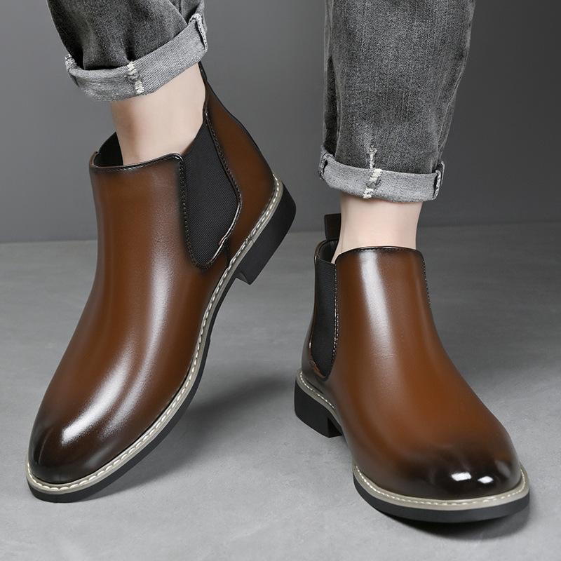 2025 Frühling und Herbst polierte Herrenstiefel modische Retro britische Martin Stiefel heißer Verkauf große Größe Herren Chelsea Stiefel