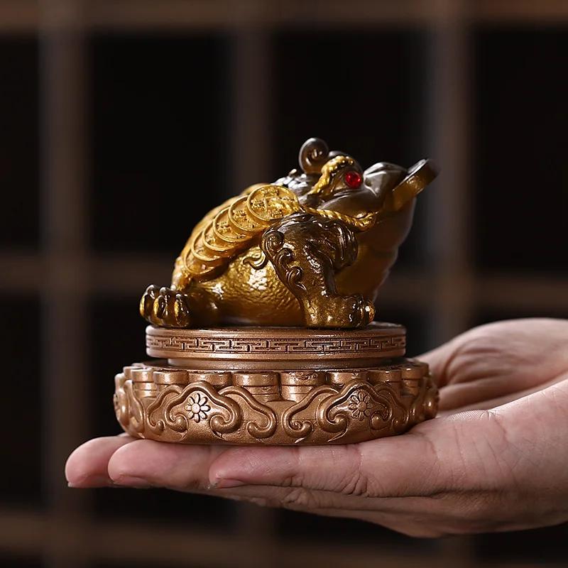 High-grade Golden Tea Ornaments New Chinese Style Table Decoration Crafts Gift Color-Changing Tea Pet
