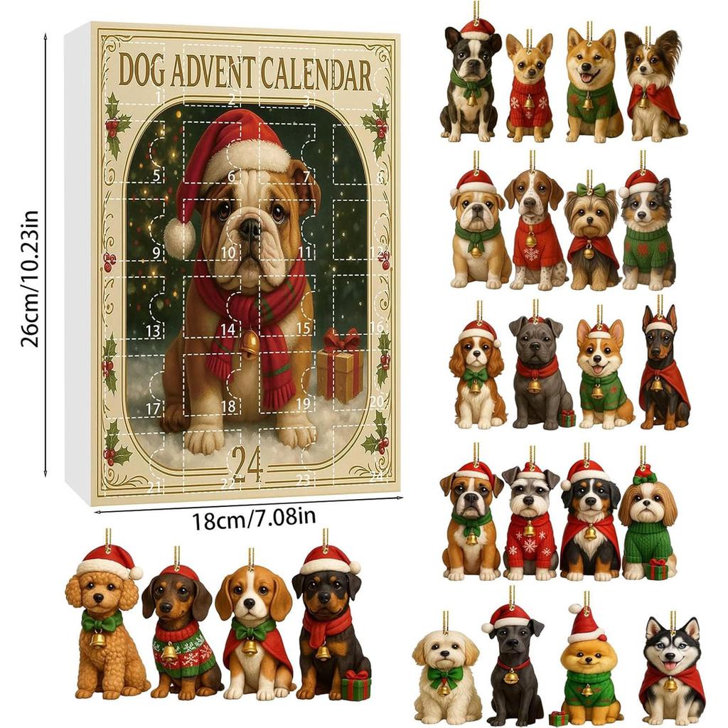 WWII Aircraft Advent Calendar 2025 with 2D Acrylic Unique Mini Dog/Dragon/Aircraft Christmas Advent Calendar for Aviation Lovers