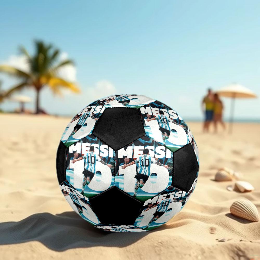 Lionel Messi Size 5 Soccer Ball, Machine-Stitched PVC, Durable & High Bounce, All Ages Fit, Fan Merchandise, Matches & Outdoor Use.