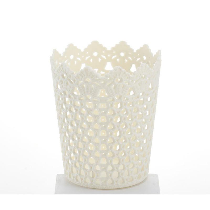Woolen Desktop Storage Basket Office Stationery Storage Circular Hollowed-out Plastic Storage Basket
