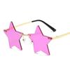 Star Shape Sun Glasses Funny Pentagram Eyewear Christmas Party Decoration Rimless Sunglasses Trendy Accessory