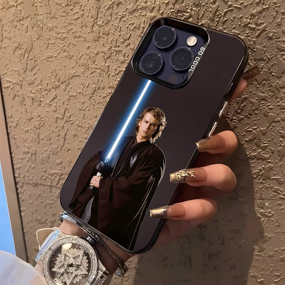 Custodia per Telefono Hayden Christensen A-Anakin Skywalker per iPhone 16,15,14,13,12,11,Pro,XS,Max,Plus Nera Opaca Caramellata Cover Antiurto