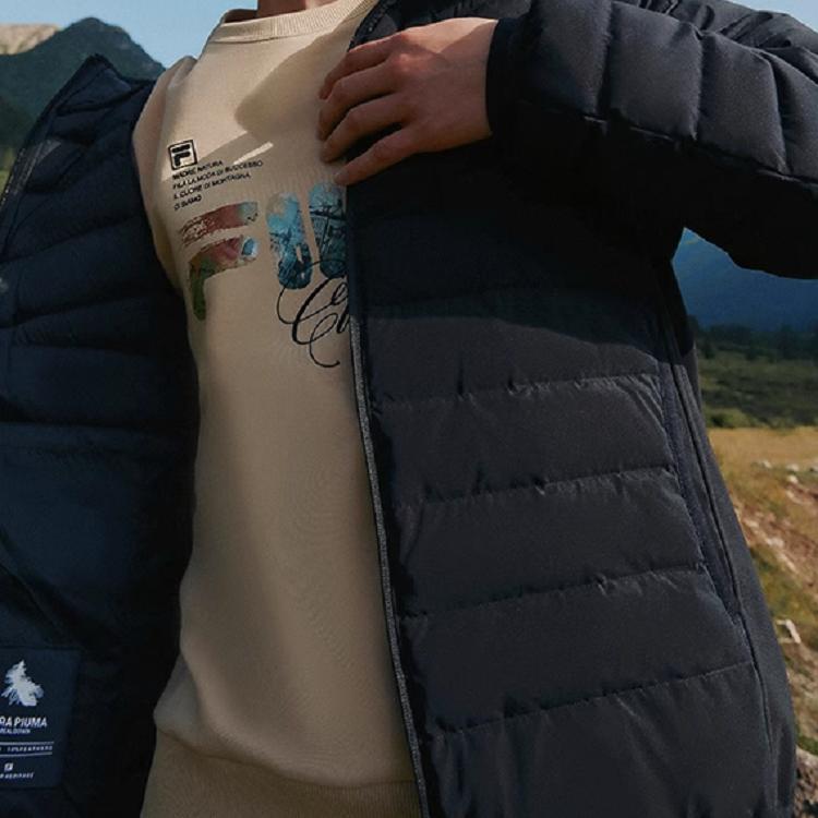 New FILA Down Jacket Winter Men's Jet Black F11M248908F-BK