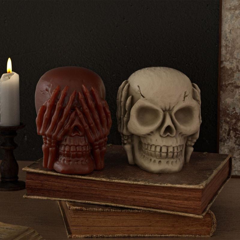 Food Grade Skull Craft Mold Safe Realistic Skull Mold For Kids Resin Art Projects Halloween Home Decoration