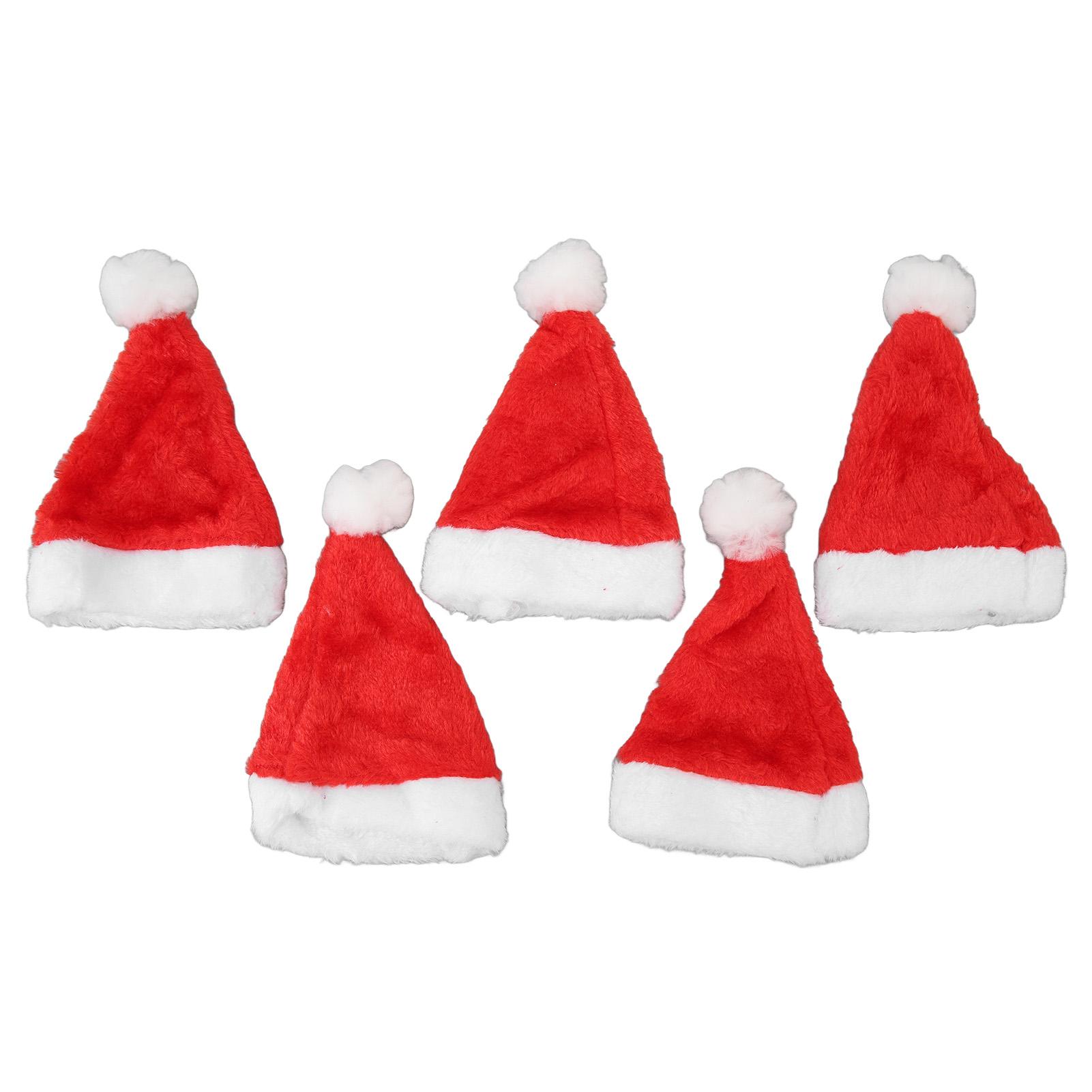 

5 шт. Рождественская шапка для питомца, красная плюшевая, на резинке, милая шапка Санты для собаки, кошки, питомца, для праздничной вечеринки, костюмов