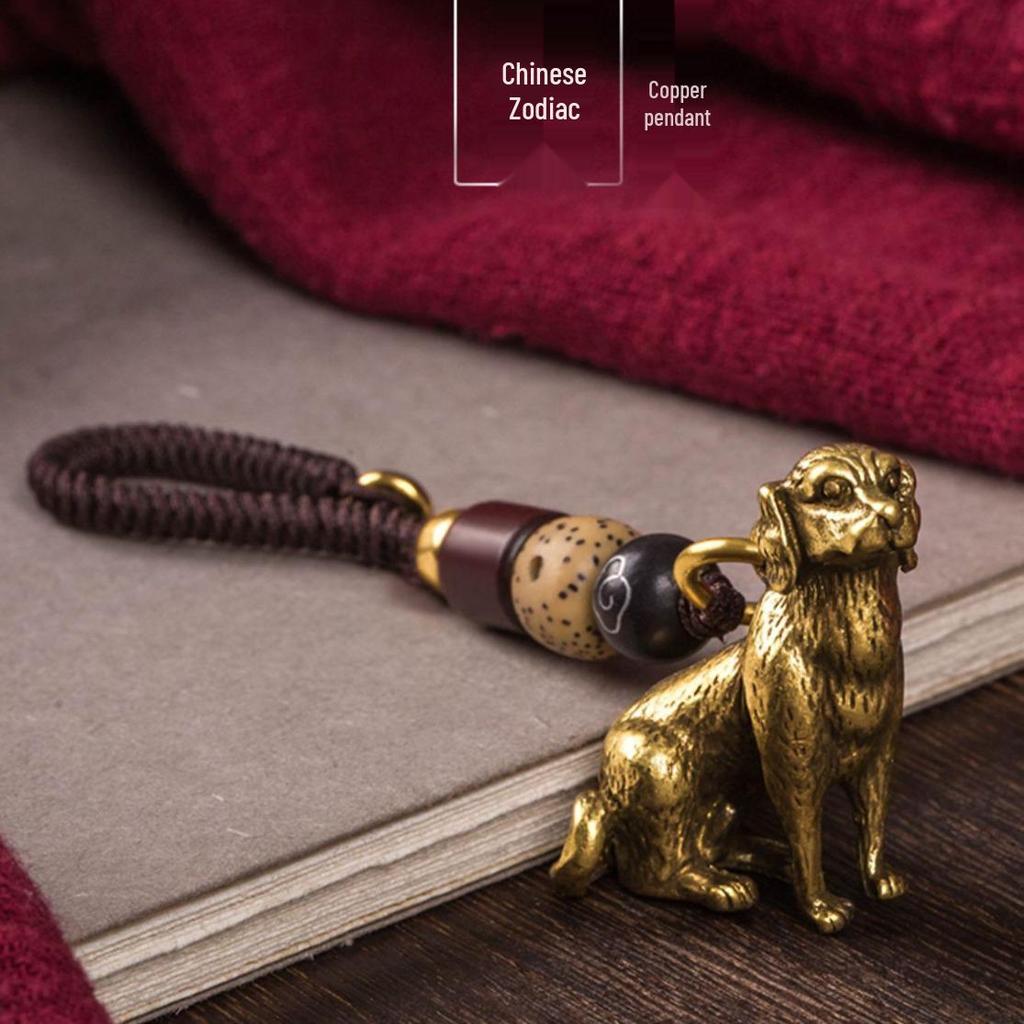 Twelve Zodiac Sign Brass Keychain Pendant - Handmade Gift for Men and Women