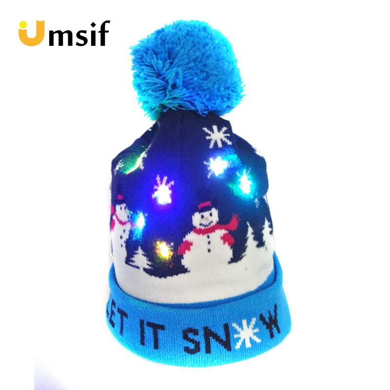 Buy Christmas LED Light Up Beanie Hat 