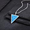 Inverted Triangle Pendant Necklace for Men Boys,Nature Stone Stainless Steel Necklaces,Hiphop Rap Man Jewelry Accessories