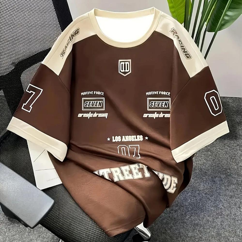 3D digital printed short-sleeved T-shirt, men's sportswear, Brooklyn racing football T-shirt,