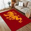 Multiple Sizes Red Background Yellow Lion Emblem Carpet for Living Room Bedroom Sofa Home Decor Rus Non-slip Floor Mat